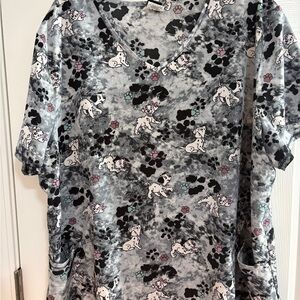 Disney Black and White Dalmatian Print Top 3x